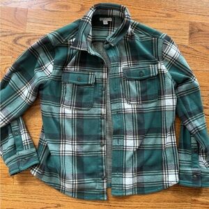 Crewcuts Green Plaid fleece Button-Up Shirt